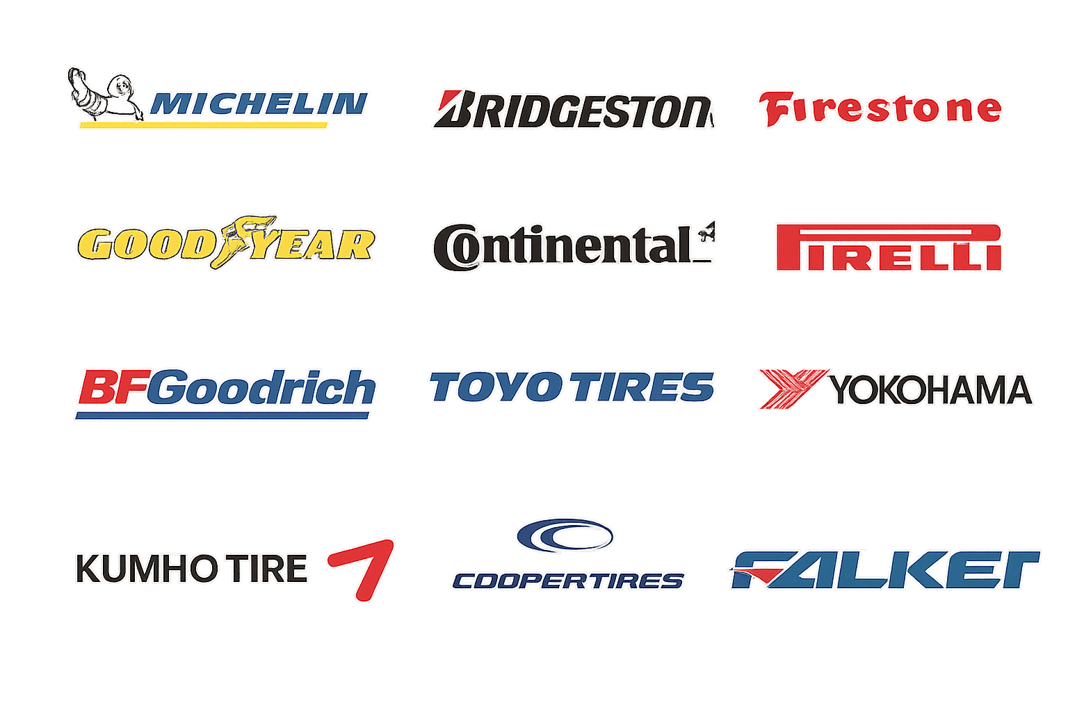Tire brands available